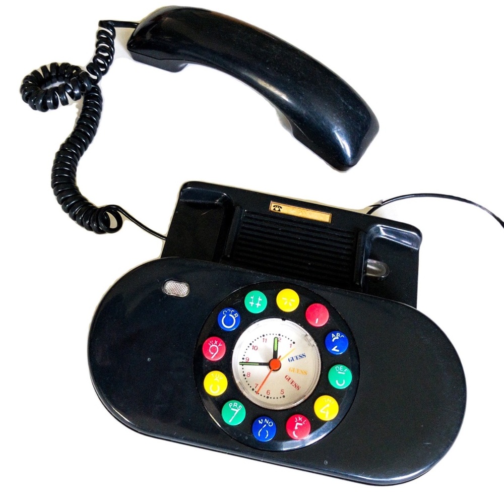Vintage Guess landline desk phone with alarm clock